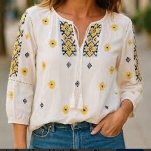 Luna Moon Anthropology Peasant Top Sz S